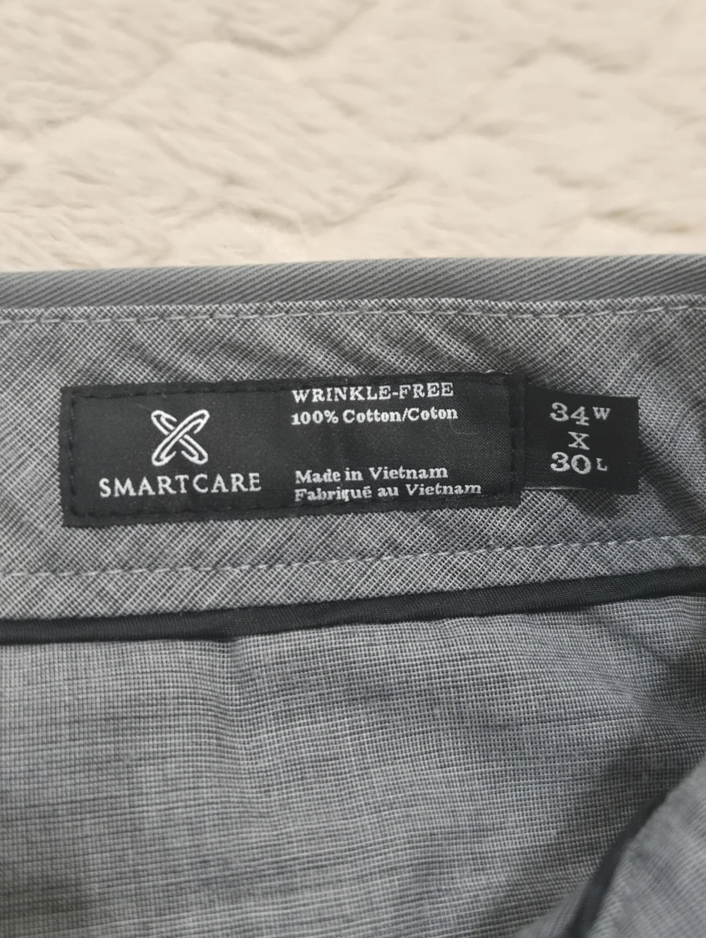 Nordstrom Men's Shop Gray Straight Fit Smartcare Wrinkle-Free Pants, 34x30